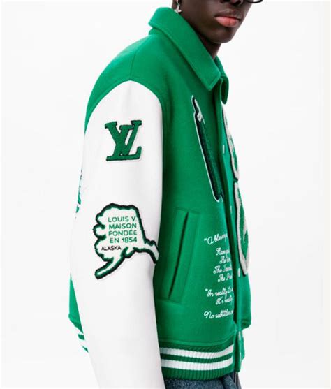 lv baseball jacket green|louis vuitton bomber jacket.